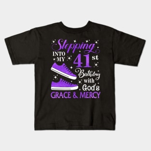 Stepping Into My 41st Birthday With God's Grace & Mercy Bday Kids T-Shirt